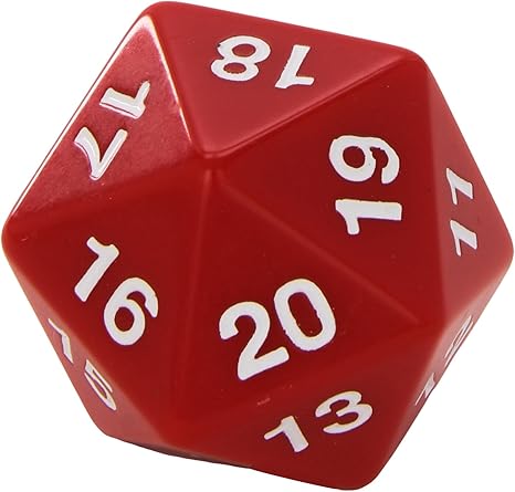 Koplow Opaque Red 55mm D20 Countdown Die