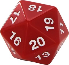 Koplow Opaque Red 55mm D20 Countdown Die