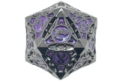 GNOME FORGED - Black Nickel w/Purple 40mm Metal D20 Die (152)