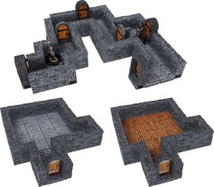 WARLOCK TILES - Dungeons Tiles 1in Staright Walls 4D Expansion
