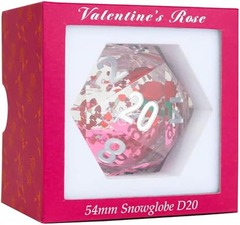 Sirius Dice Valentine's Day Rose Pink Snowglobe D20