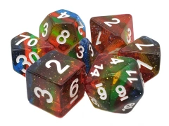 GRADIENTS - Translucent Glitter Rainbow Polyhedral 7-Die Set (138)