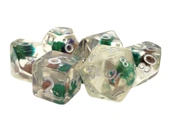 INFUSED - Flower Green & Purple Polyhedral 7-Die Set (213)