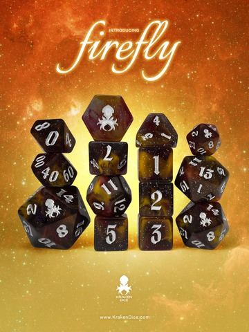 Kraken 14pc Dice Set - Firefly