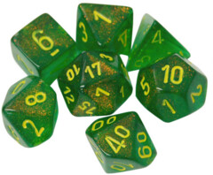 Chessex: Borealis Maple Green/ Yellow 7 Die Set CHX27565