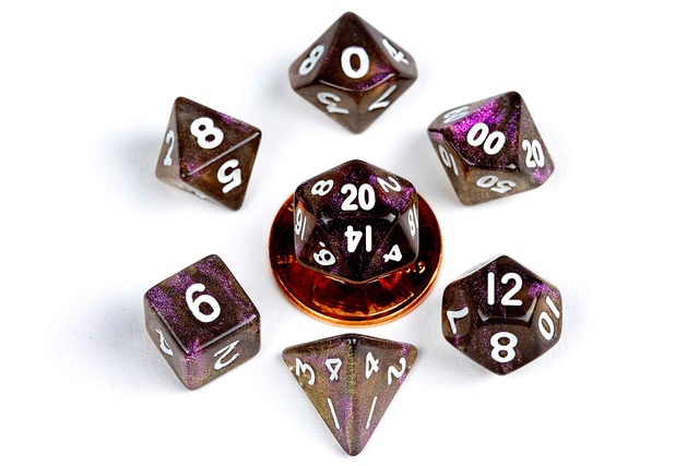 Mini Polyhedral Dice Set Stardust Supervolcano