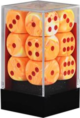 Chessex: Festive Sunburst/ Red 16mm Set CHX27653