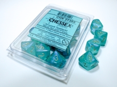 Borealis Teal/Gold Set of Ten d10 Dice - CHX27385