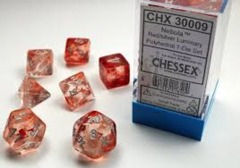 Chessex Nebula Red/Silver Luminary Polyhedral 7-Die Set CHX30009