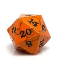 Cracked Stone D20 Dice - Orange