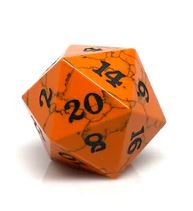 Cracked Stone D20 Dice - Orange