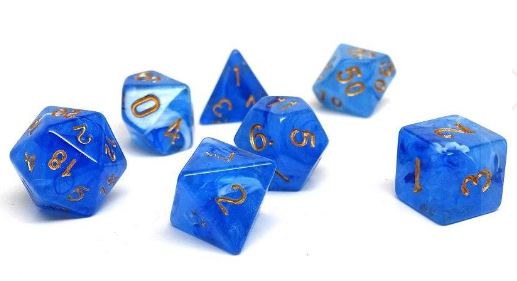 Frosted Blue Glacier - 7 Piece Dice Collection