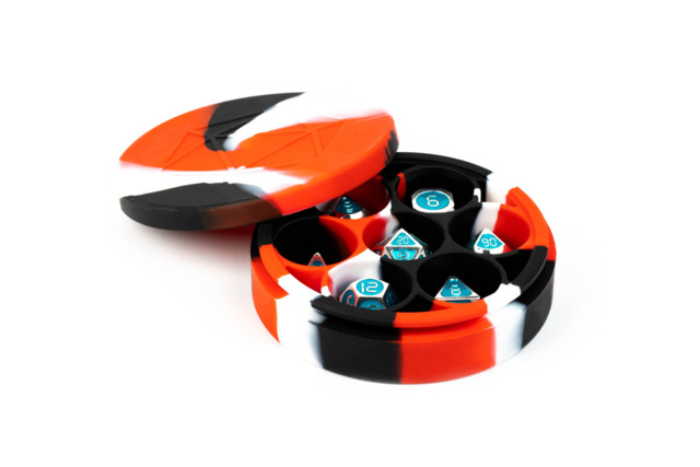 MDG Silicone Round Dice Case - Red/Black/White