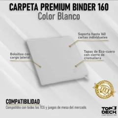 Top Deck: Premium Binder 160 - 4 Bolsillos - Blanco