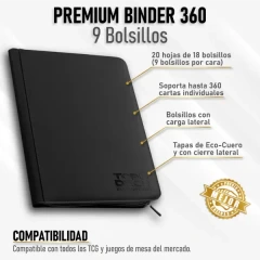 Top Deck: Premium Binder 360 - 9 Bolsillos - Negro