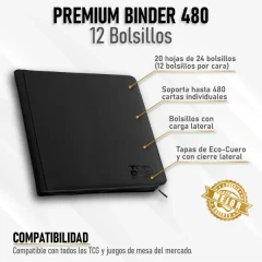 Top Deck: Premium Binder 480 - 12 Bolsillos - Negro