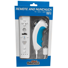 Old Skool WII REMOTE AND NUNCHUCK COMBO FOR WII / WII U - WHITE