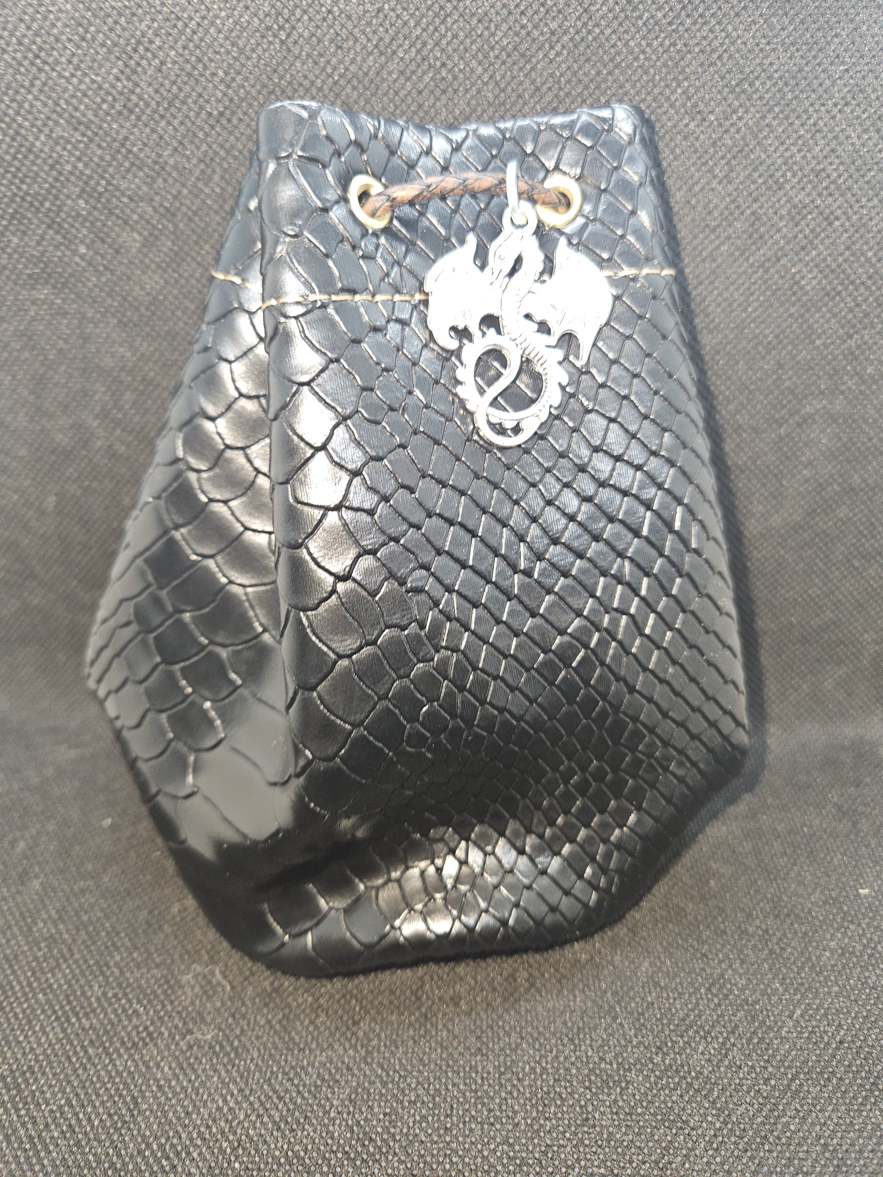 Dragon Scale Hand-Crafted Dice Bag-Black