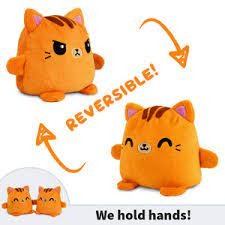 Plushmates: Reversible Cat (Orange Happy/ Orange Angry)
