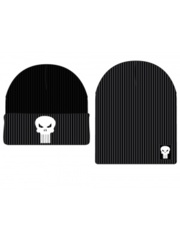 MARVEL - PUNISHER - Reversible Black Embroidered Cuff Beanie