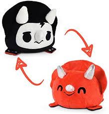 Plushmates: Reversible Triceratops/Skeleton (Red Happy/Sad Skeleton)