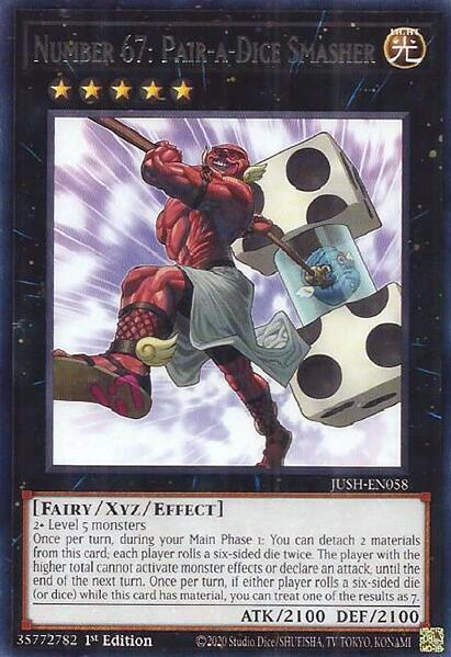 Number 67: Pair-a-Dice Smasher - JUSH-EN058 - Rare - 1st Edition