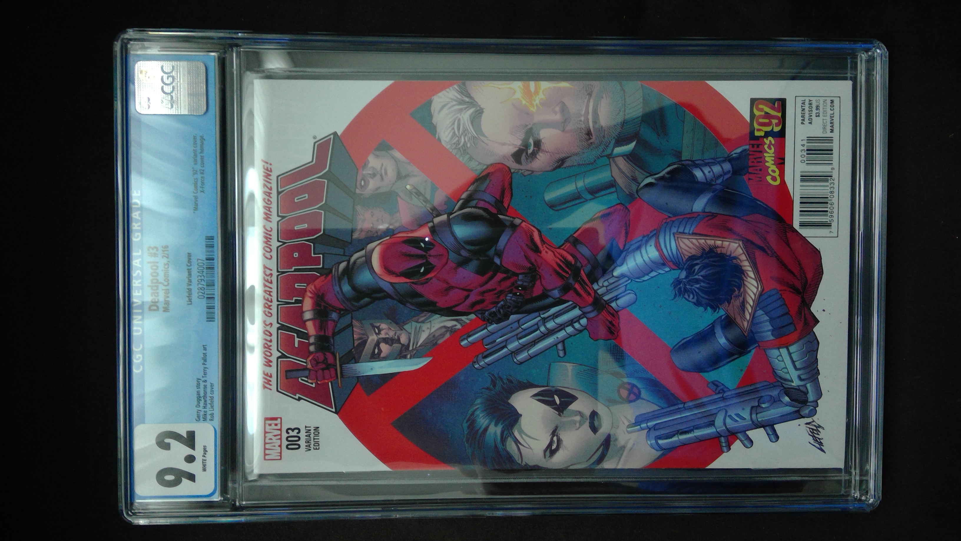 Deadpool #3 1:20 Liefeld Variant CGC 9.2
