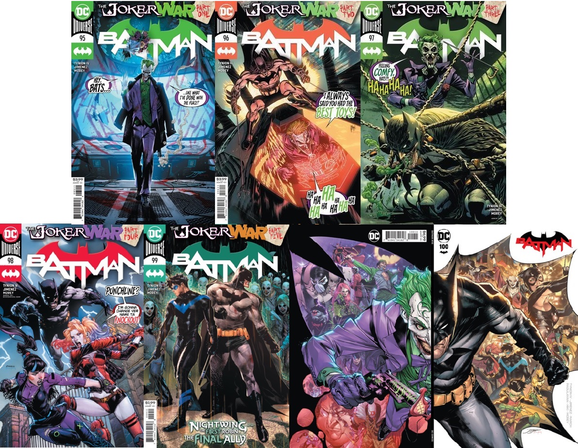 Batman Vol 3 #95 #96 #97 #98 #99 #100 Cover A Lot Joker War 6 Issue Set