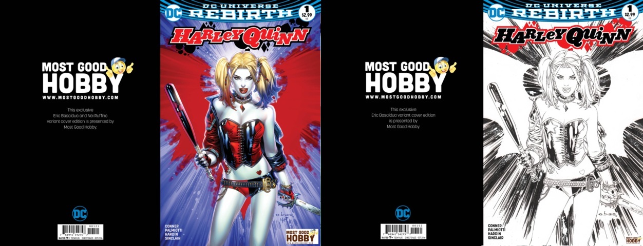Harley Quinn #1 Most Good Exclusive EBAS Color INKED Variant Set (REBIRTH)