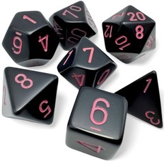 7 Opaque Black/pink Polyhedral Die Set - CHX25448