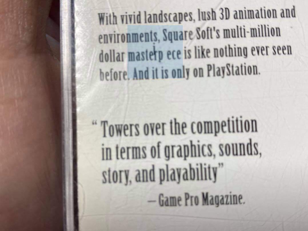 Final Fantasy VII (misprint backcover)
