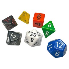 Polyhedral Dice Set: Nostalgia Opaque GM and Beginner Player (multicolor) (7 dice)