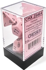 7-Die Set Opaque Pastel Pink/Black - CHX25464 Dice