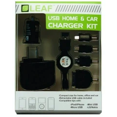 Leaf USB Home And Car Charger Kit For Micro USB