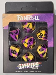 FanRoll Dice: 7 Set Polyhedral Gaymers Pride Intersex Flag 7504