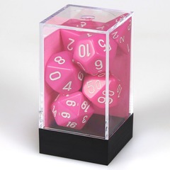 Chessex Dice: 7 Set Polyhedral Opaque Pink White CHX25444