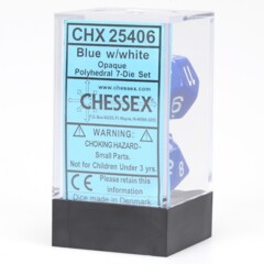 Chessex Dice: 7 Set Polyhedral Opaque Blue White CHX25406