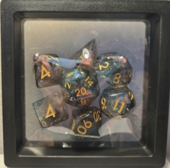 Dice Set: 7 Set Polyhedral Resin Pink Blue Sparkle Galaxy MM773