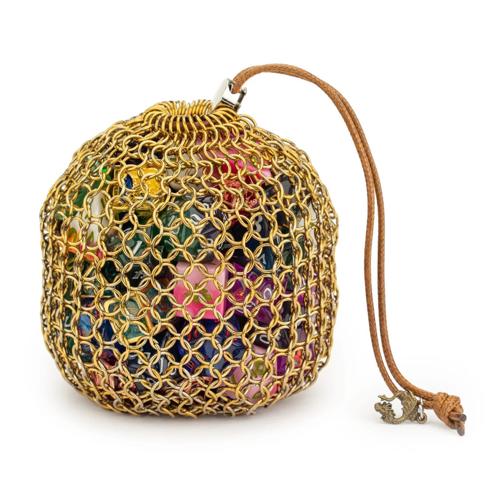 Hymgho Dice: Chainmail Bag Gold HY00298