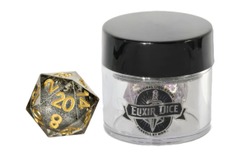 FanRoll Dice: D20 Elixir Dice Liquid Core Vanishing Oil (Clear/Silver) 95320