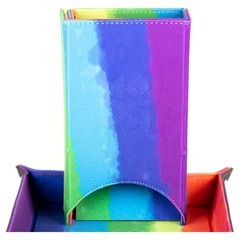FanRoll Dice (MDG): Dice Tower Fold Up Velvet Watercolor Rainbow LIC548