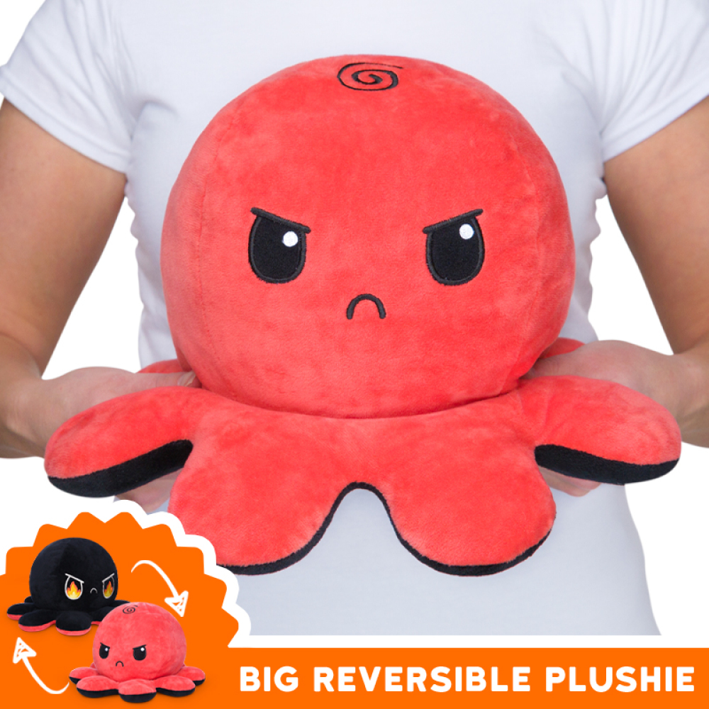 Reversible Plush: Octopus Black & Red Rage (BIG)
