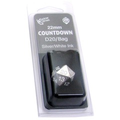 Koplow Games: 22mm D20 Countdown Metal Silver White with Bag 18863