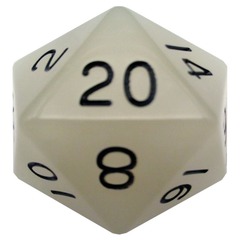 MDG Dice: 35mm D20 Mega Glow In The Dark Clear Black 31020