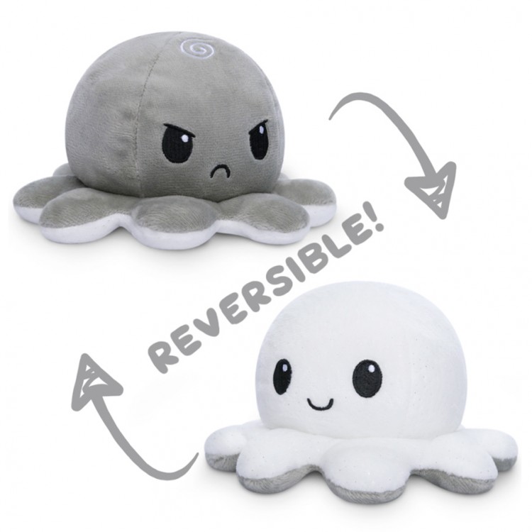 Reversible Plush: Octopus White & Grey