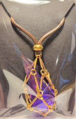 Hymgho Dice: D4 Necklace Mysticage Purple Sparkle Gold HYJ036