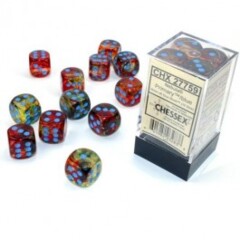 Chessex Dice: 16mm D6 12ct Luminary (black light reactive) Nebula Primary Turquoise CHX27759