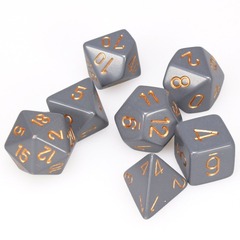 Chessex Dice: 7 Set Polyhedral Opaque Dark Grey Copper CHX25420