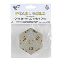 Koplow Games: 55mm D20 Countdown Transparent Pearl Gold KPL18671