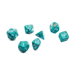 Chessex Dice: 7 Set Polyhedral Mini Marble Oxi-Copper White CHX20403